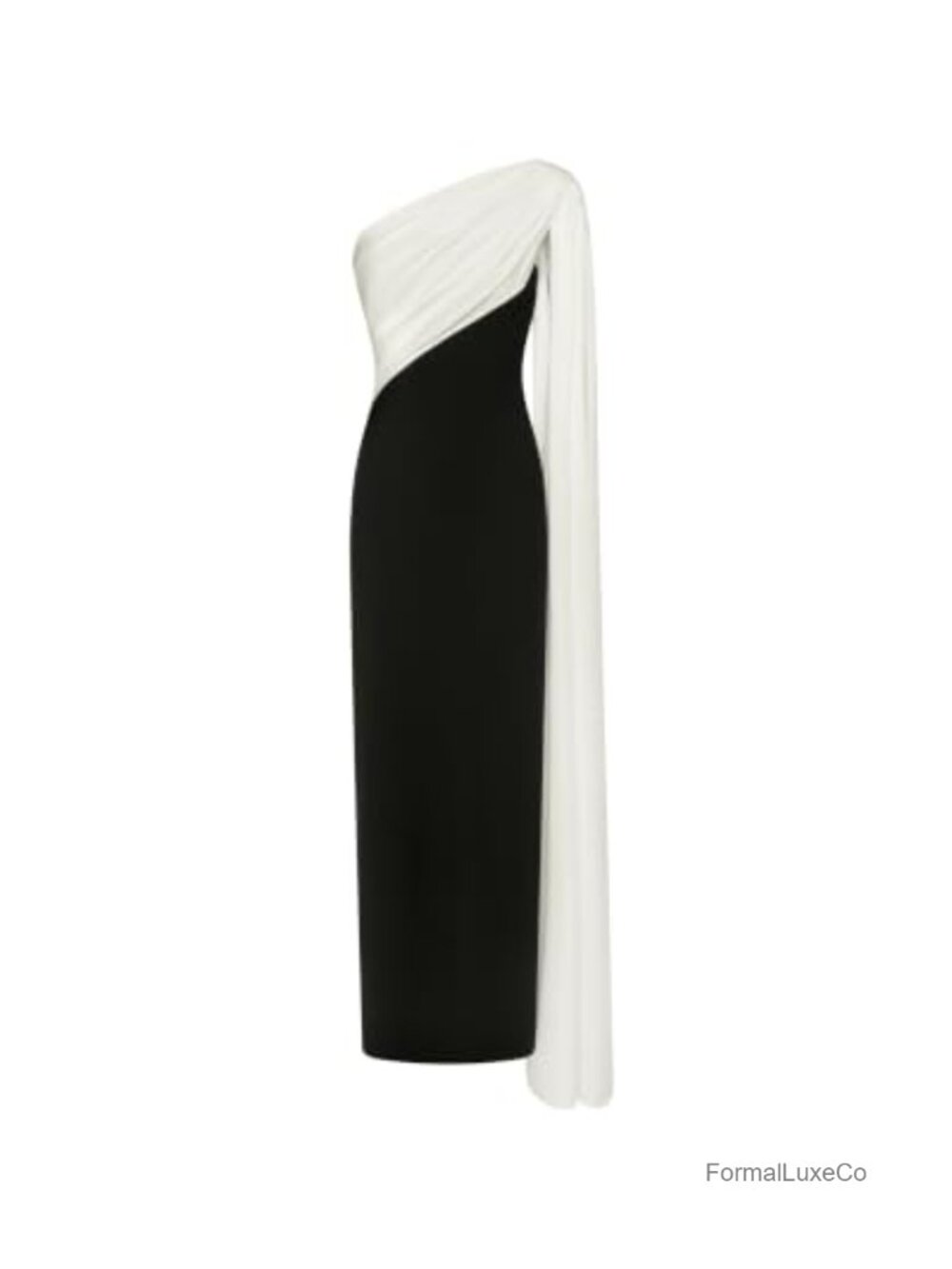 One Shoulder Draped Maxi Dress Sheath Floor Length Formal